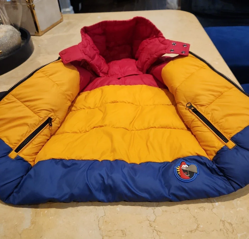 SAVE THE DUCK Kids Black Puffer Jacket with Pink Hood Lining